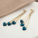 925 Silver Long Diamond-studded Tassel Earrings