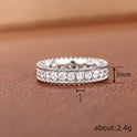 Full Diamond Geometric Ring Female Shiny Ornament