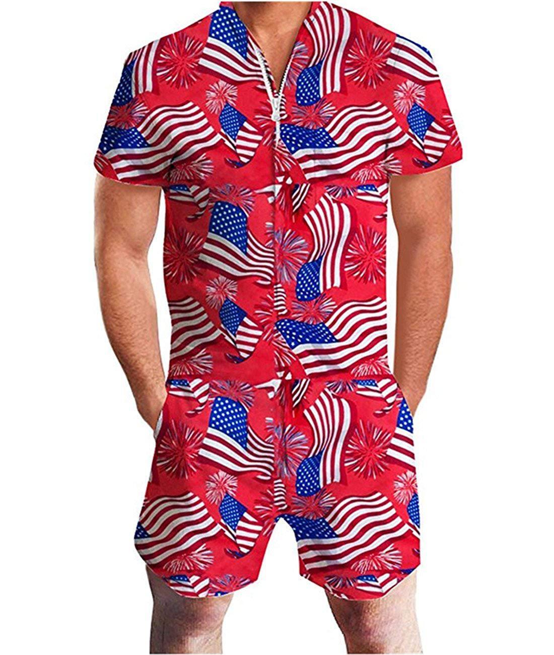 European and American men's summer short-sleeved suit