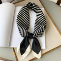 Women's Fashionable Striped Imitation Silk Small Square Scarf