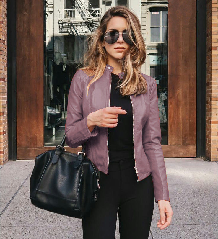 Leather PU suit jacket