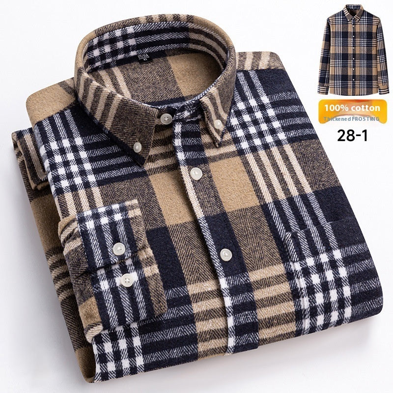 Retro Plaid Long Sleeve Casual Men's Clothing Shirt