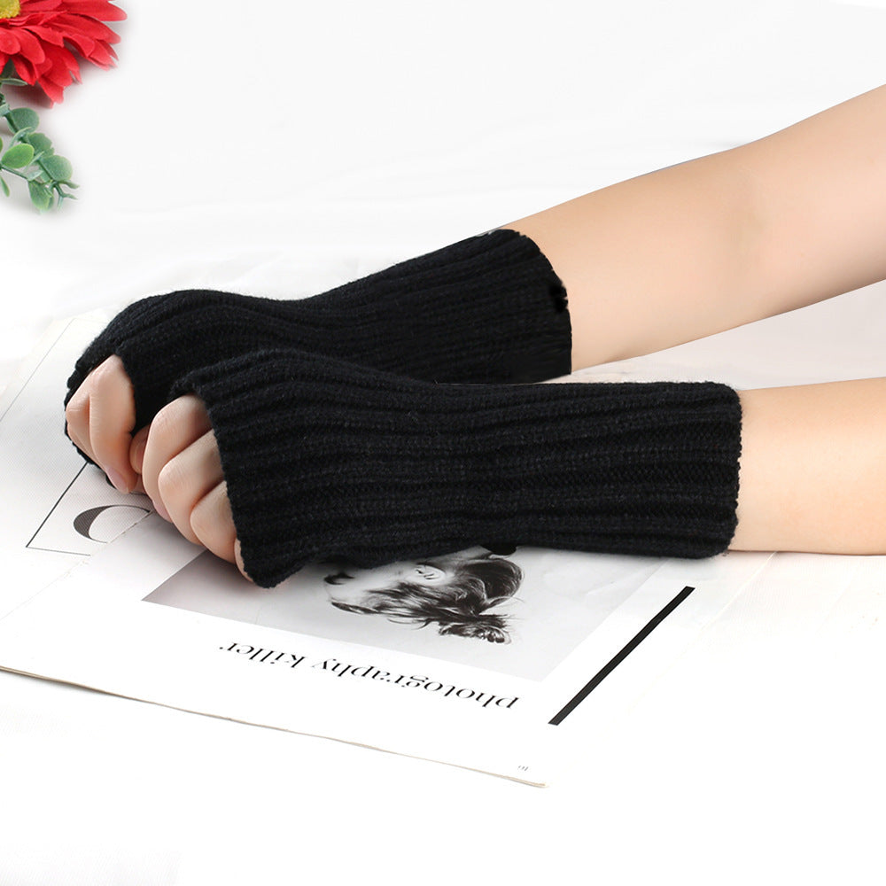 Knitting Wool Gloves Straight Arm Knitted Warm