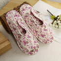 Women''s cotton quilted fabric soft bottom slippers