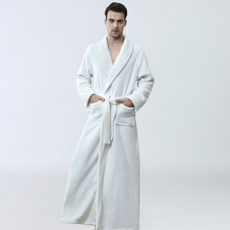 Men's Winter Coral Fleece Nightgown Homewear Thickened Pajamas