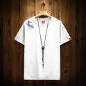 Fashion Carp Embroidery Short-sleeved T-shirt Men