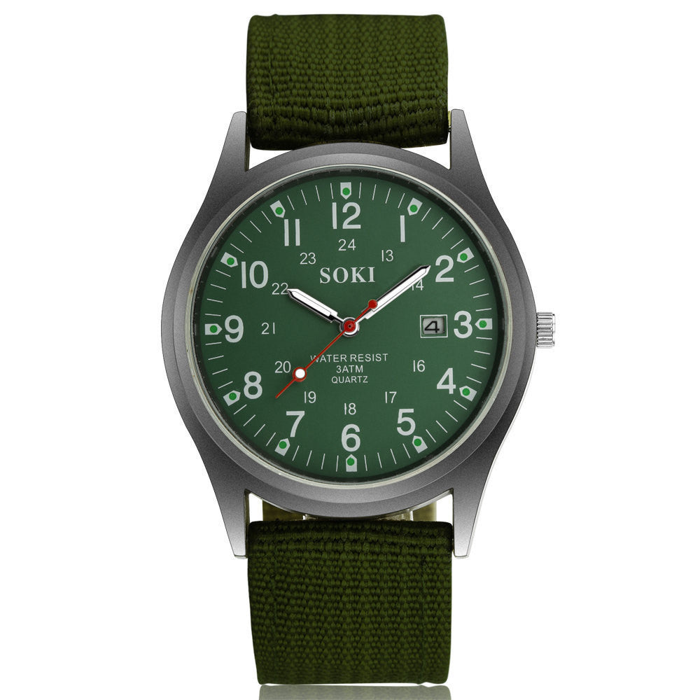 Casual woven nylon strap men's watch