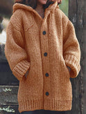 Mid-length sweater new cardigan hooded jacket