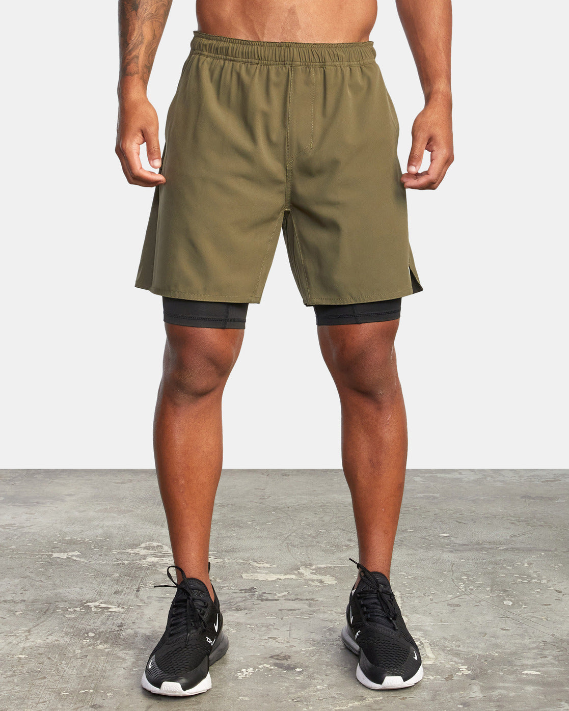 Fitness Summer Sports Casual Solid Color Camouflage Double-layer Shorts Men