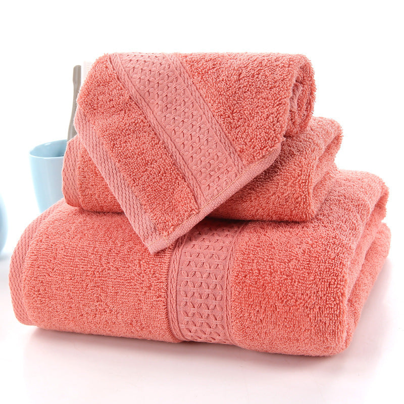 Long-staple Cotton Three-piece Set Towels Square Scarf Jacquard Absorbent Face Towel