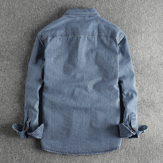 Washed Vintage Denim Shirt For Men