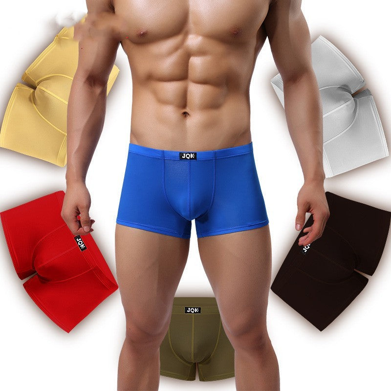 Thin Ice Silk Low Waist Men's Thin Large Boxer Underwear