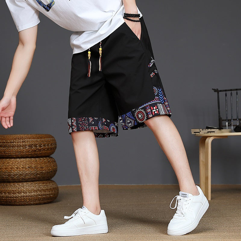 New Chinese Style Loose Shorts Men