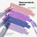 Glitter Fluorescent Pen Star River Hand Account Good-looking Stroke Key Class Notes Mark Color Pencil