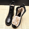 Winter All-matching Flat Bottom Thickened Booties Cotton-padded Shoes With Velvet