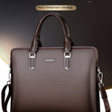 Men's Handbag Double Pull Large Capacity Business Computer Bag Authentic Leather Tactile Feel