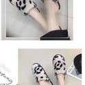 Baotou Leopard Print Fashionable Warm Cotton Slippers