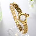 Gold Women's Bracelet Watch Honey Heart Rhinestone Casual Stainless Steel