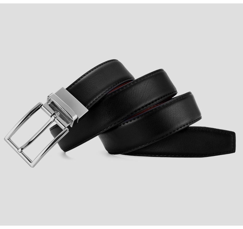 Men's Rotating Pin Buckle Genuine Leather Belt