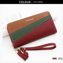 Simple Long Color Matching Fashion Coin Purse Card Holder Handbag