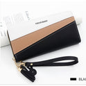 Simple Long Color Matching Fashion Coin Purse Card Holder Handbag