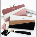 Simple Long Color Matching Fashion Coin Purse Card Holder Handbag