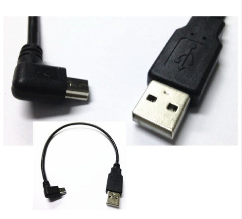 USB Mini 5Pin 5P Right angle Male to USB 2.0 A Male Plug Cable 0.2m Power Charger Cable for Chromecast