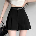 Gray Suit Shorts For Women Pleated Pantskirt