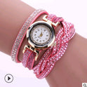 Fashion watch ladies fashion watch, diamond twisted pu belt winding fashion watch