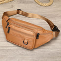 Men's Sheepskin Mobile Phone Waist Bag Sports Leisure