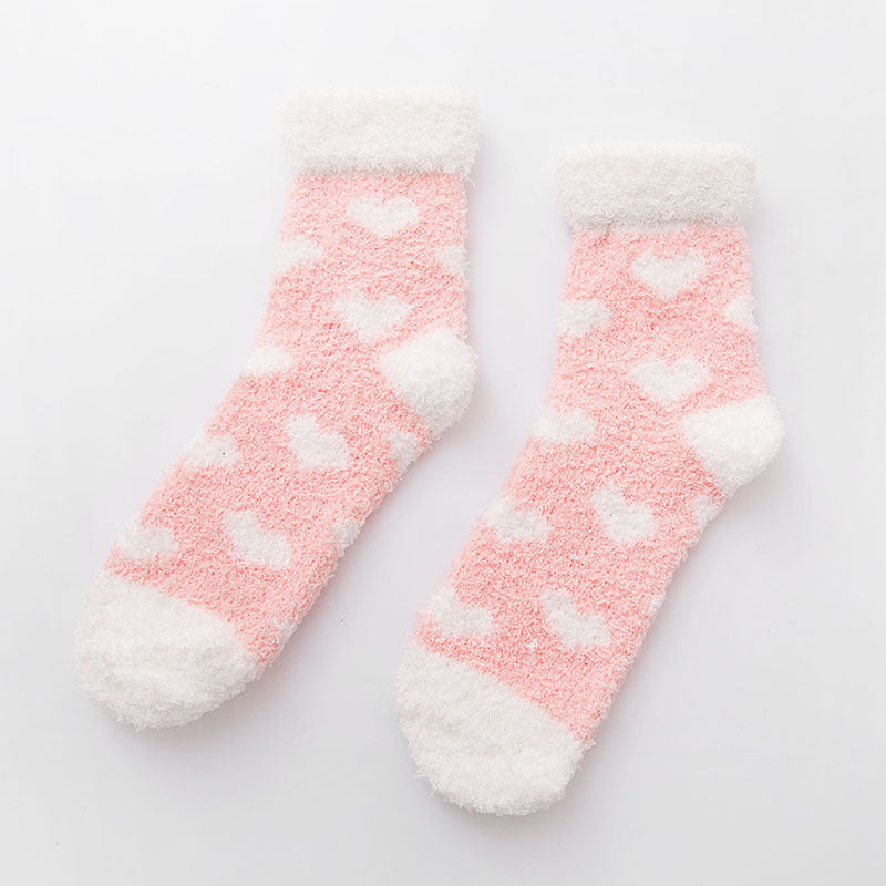 Sweet half fleece home sleep socks