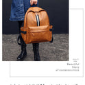 Men and women pu leather backpack