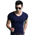 Men's solid color blank T-shirt