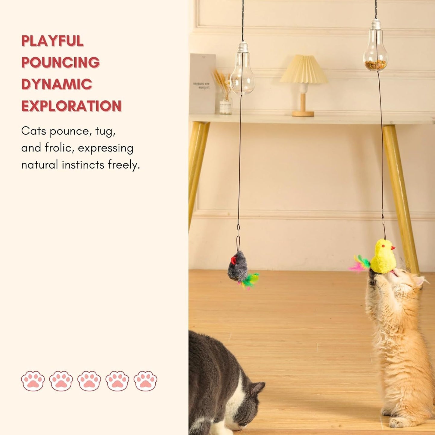 Creative Interactive Cat Toy Swinging Sound Response And Reward System Retractable Cat Teaser Toy