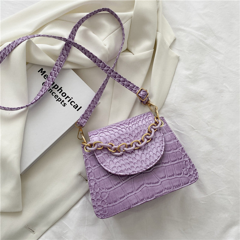 Ladies Simple Fashion Texture Chain Shoulder Bag