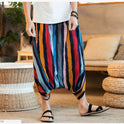 Striped Nepalese cropped trousers