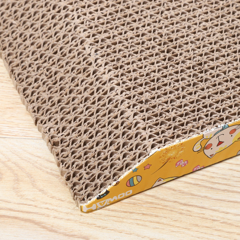 Trapezoidal corrugated cat scratching board