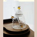 Household Transparent Glass Honey Jar With Lid Borosilicate