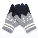 Women's five-finger knitted warm gloves