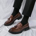 Brogue Business Casual Leather Shoes Men's Comfortable Breathable Tassel Slip-on Slip On Loafers Men