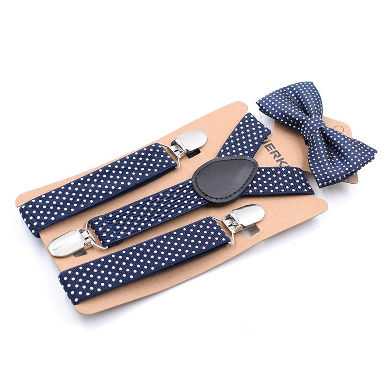 Elastic Boys Suspender Bowties Set bretelle bambino Wedding Bowties Suspenders Baby Kids Polka Dots Bow Ties braces kids