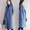 Solid Color Suit Collar Long-sleeved Woolen Coat