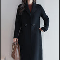 Solid Color Suit Collar Long-sleeved Woolen Coat