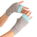 Half Finger Warm Color Wrist Wrap Warm Wool Gloves