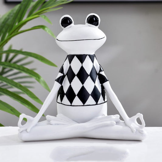 Yoga Frog Figurines Meditation Animal Ornaments Resin Statue Living Room Bedroom Interior Decor Office Home Decoration