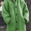 Mid-length sweater new cardigan hooded jacket