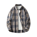 Cross-border Foreign Trade Men's Autumn And Winter New Plaid Plus Size Long-sleeved Shirt Casual Coat Thickened Flannel Shirt Men