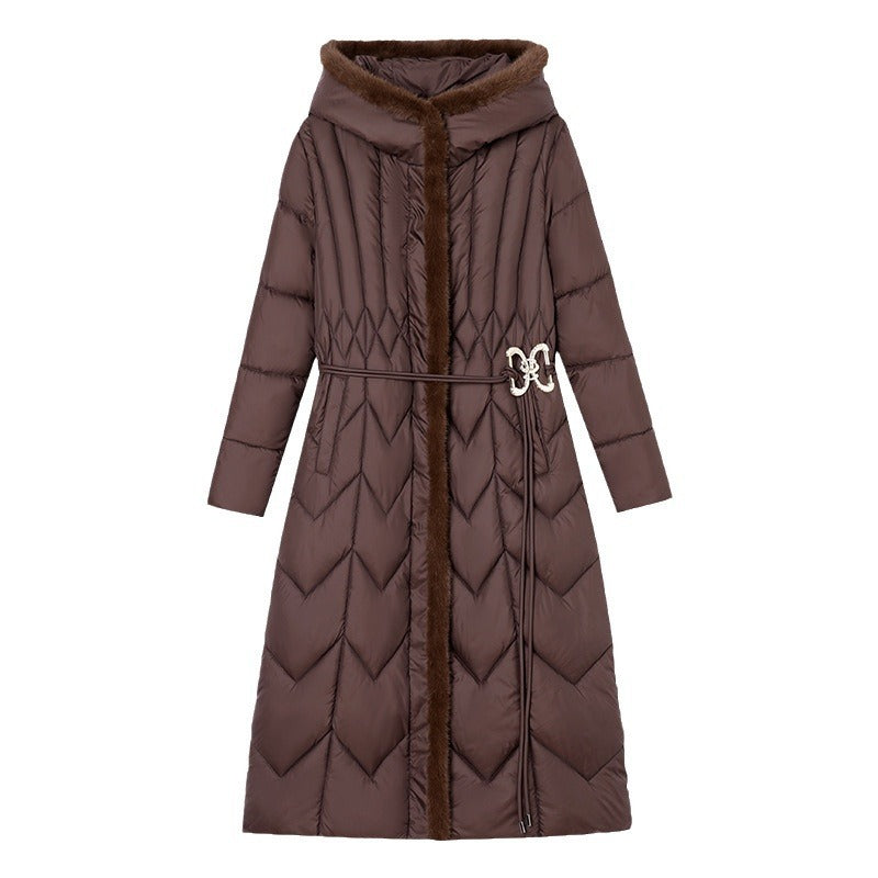 Long Overknee Down Cotton-padded Coat Lightweight Mom Coat