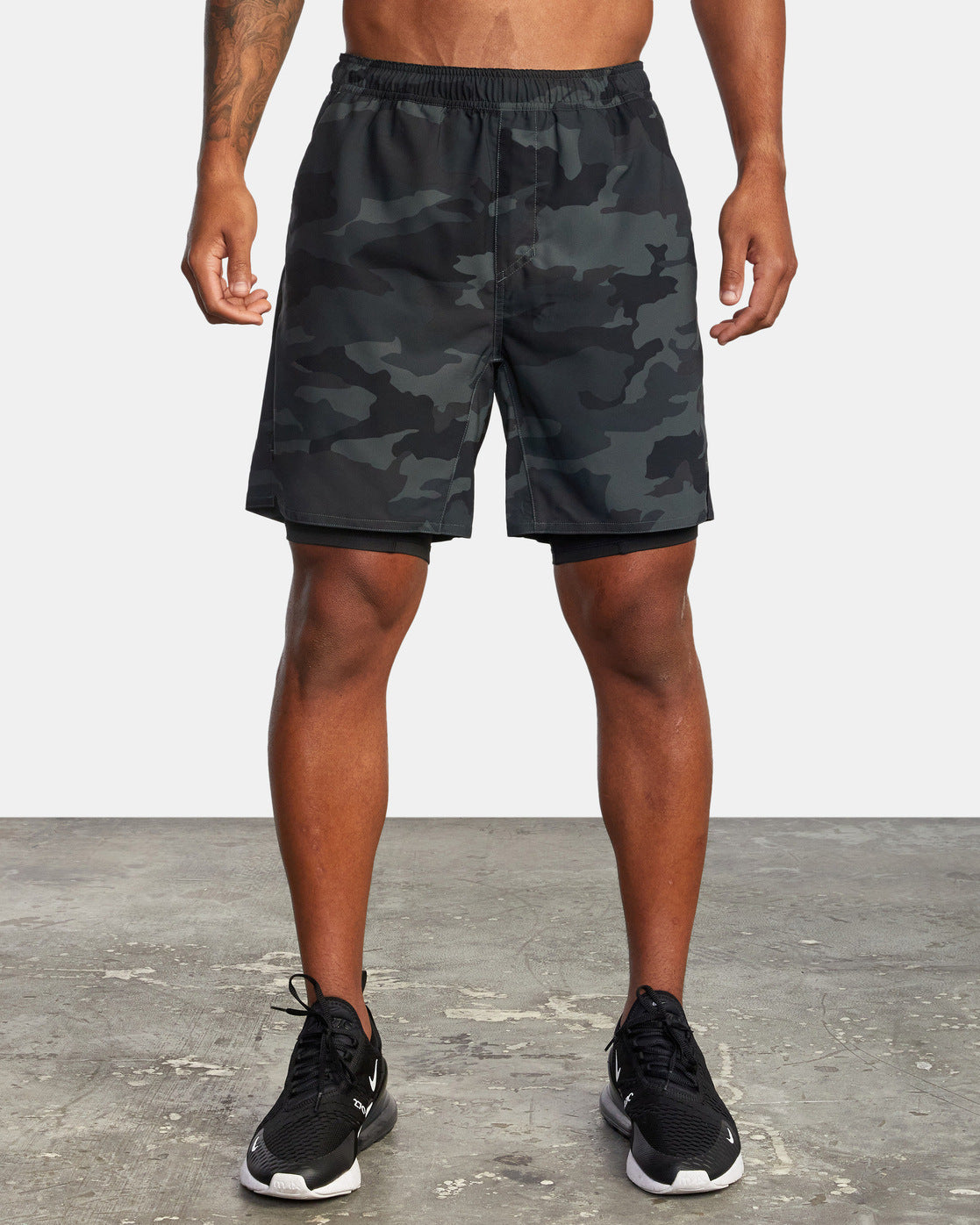 Fitness Summer Sports Casual Solid Color Camouflage Double-layer Shorts Men