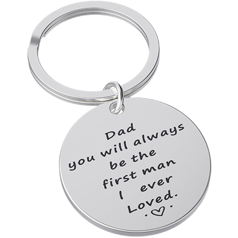 Creative Thanksgiving Father Stainless Steel Lettering Keychain